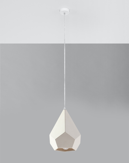 PAVLUS keramisk taklampa vit + 1x LED-lampa E27 3000K varm 7,5W 620lm