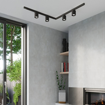 Taklampa, 4 spots, 3-fas strömskenor, ORBIS