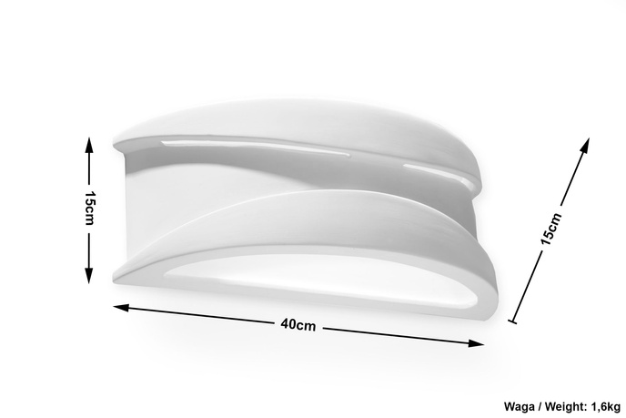 APOLLO keramisk vägglampa vit