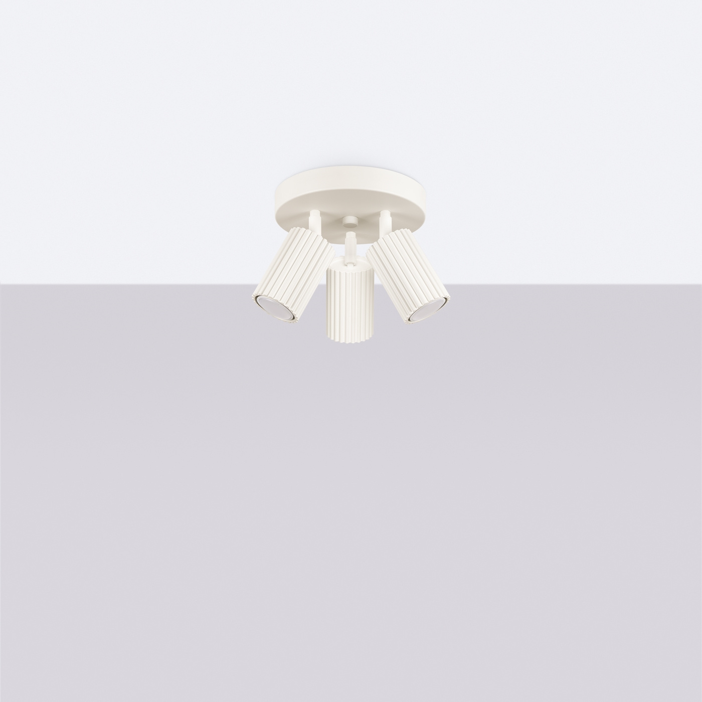 Plafond KARBON 3P beige + 3x LED-lampa GU-10 3000K varm 7W 510lm