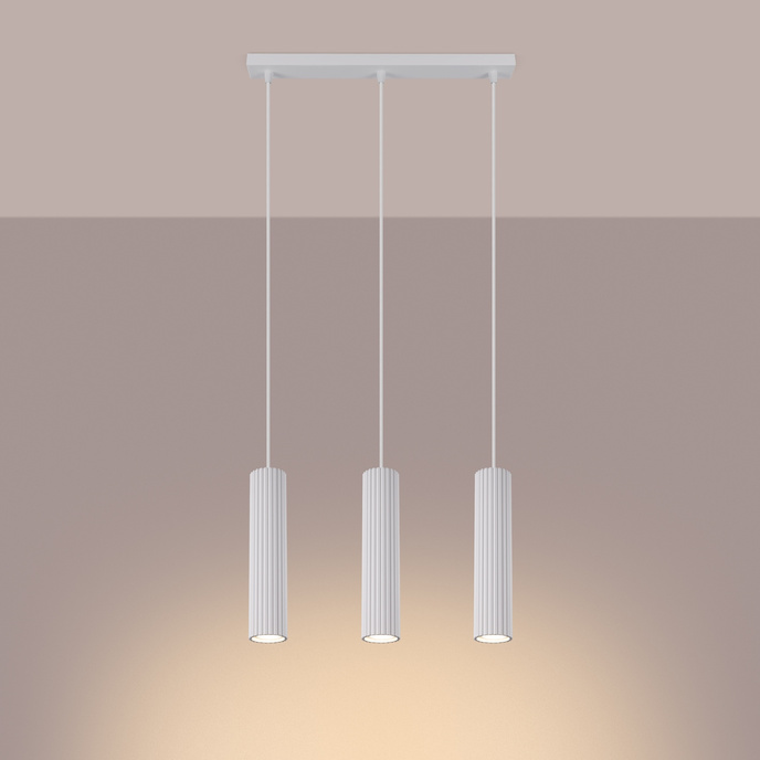 KARBON taklampa 3L vit + 3x LED-lampa GU-10 3000K varm 7W 510lm