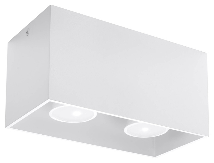 Plafond QUAD MAXI vit + 2x LED-lampa GU-10 4000K kall 7W 630lm