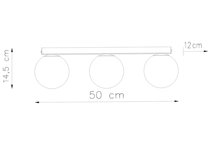 Plafond YOLI 3 vit + 3x LED-lampa G9 4000K kall 4,5W 460lm