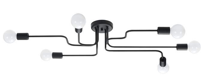 Ljuskrona VECTOR 6 svart + 6x LED-lampa E27 4000K Kall 7,5W 650lm