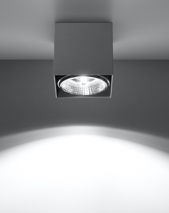 Plafond BLAKE grå + 1x LED-lampa GU10 AR111 4000K COLD 10W 850lm