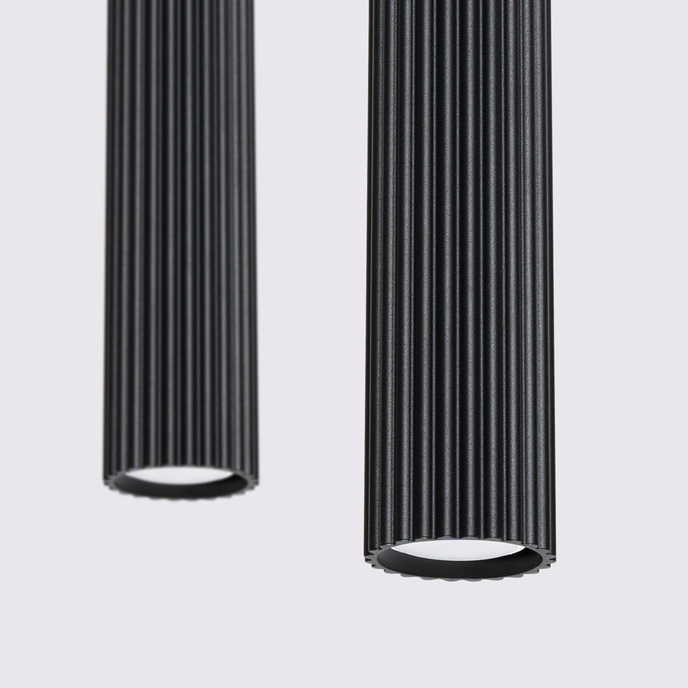 Pendellampa KARBON 2 svart + 2x LED-lampa GU-10 3000K varm 7W 510lm