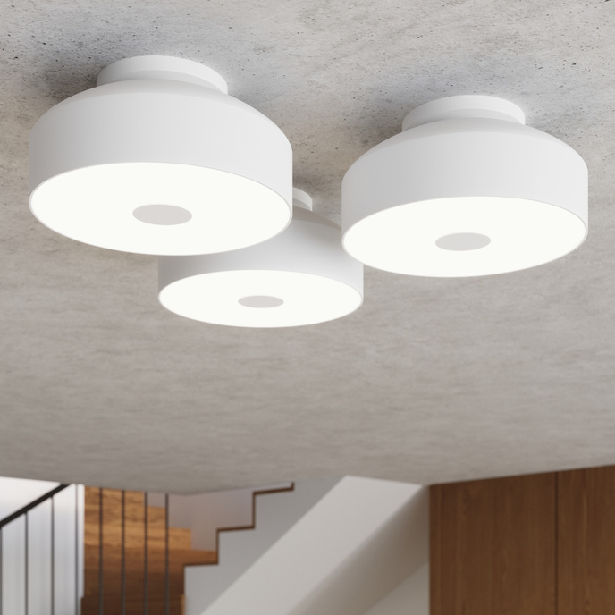 Plafond OMIQ vit + 4X LED-lampa E27 4000K kall 7,5W 690lm
