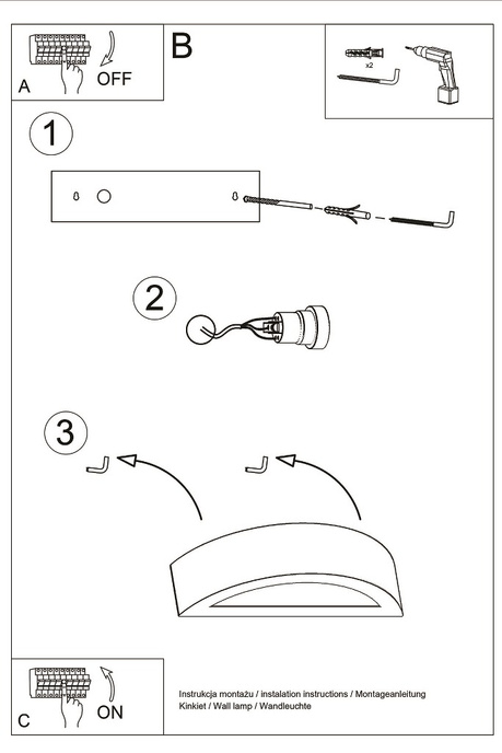 Keramisk vägglampa ATENA 30 vit + 1x LED-lampa E27 3000K varm 7,5W 620lm