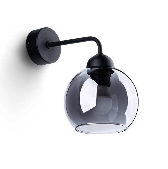 Vägglampa ALINO 1 svart + 1x LED-lampa E27 4000K Cold 7,5W 690lm