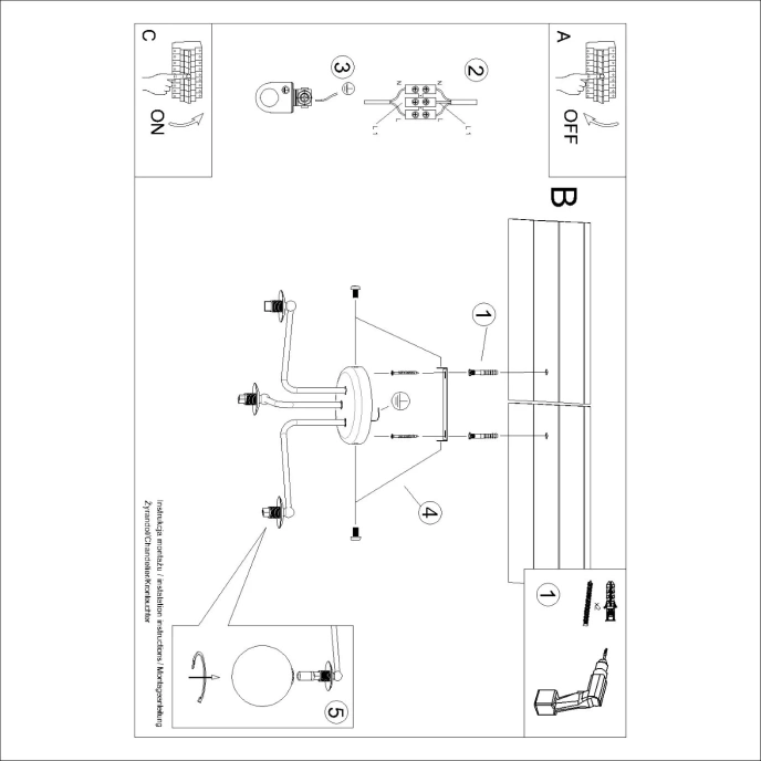 Ljuskrona ASTRAL 3 svart