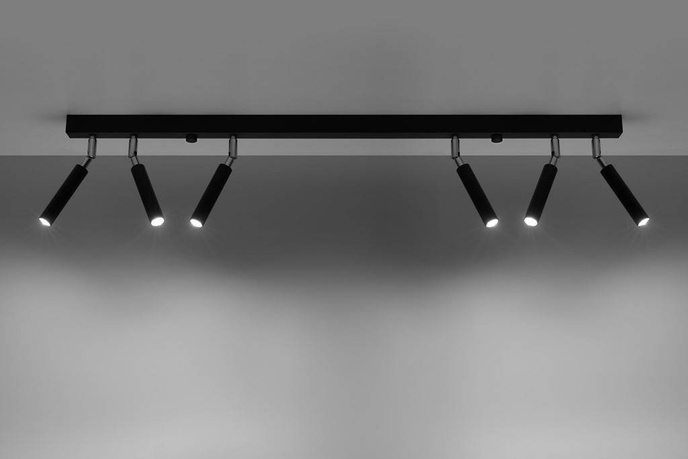 Plafond EYETECH 6 svart + 6x LED-lampa G9 3000K varm 4,5W 510lm