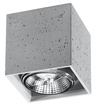 Plafond VALDE 140 betong + 1x LED-lampa GU10 AR111 4000K kall 12W 850lm [WOJ+14147]