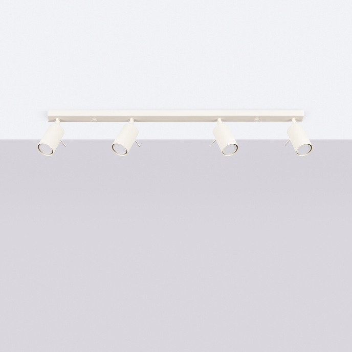 Plafond RING 4L beige + 4x LED-lampa GU-10 3000K varm 7W 510lm