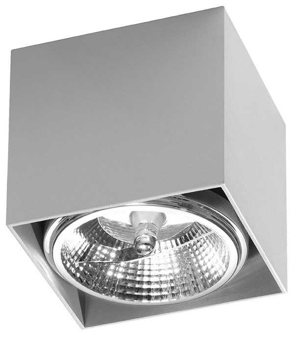 Plafond BLAKE grå + 1x LED-lampa GU10 AR111 3000K varm 12W 800lm