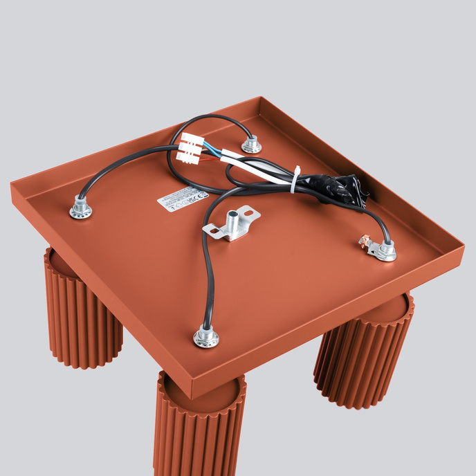 Plafond KARBON 4 ockraröd + 4x LED-lampa GU-10 3000K varm 7W 510lm