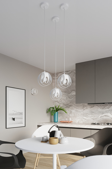 TULOS 1 taklampa vit + 1x LED-glödlampa E27 3000K varm 7,5W 620lm