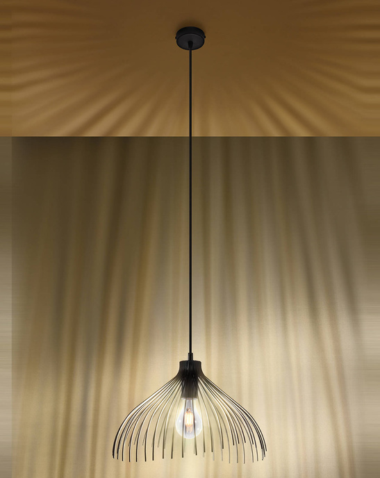 UMB taklampa svart + 1x LED-lampa E27 3000K varm 7,5W 620lm