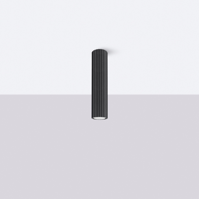 Plafond KARBON 30 svart + 1x LED-lampa GU-10 3000K varm 7W 510lm