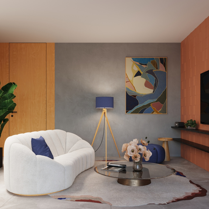 Golvlampa NATT marinblå