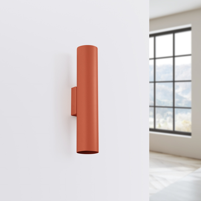 Vägglampa LAGOS 2 ockraröd + 2x LED-lampa GU-10 4000K Cold 7W 530lm