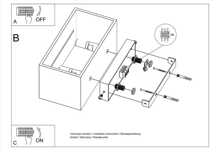 Vägglampa LOBO MAXI svart + 2x LED-lampa G9 4000K Cold 4,5W 530lm