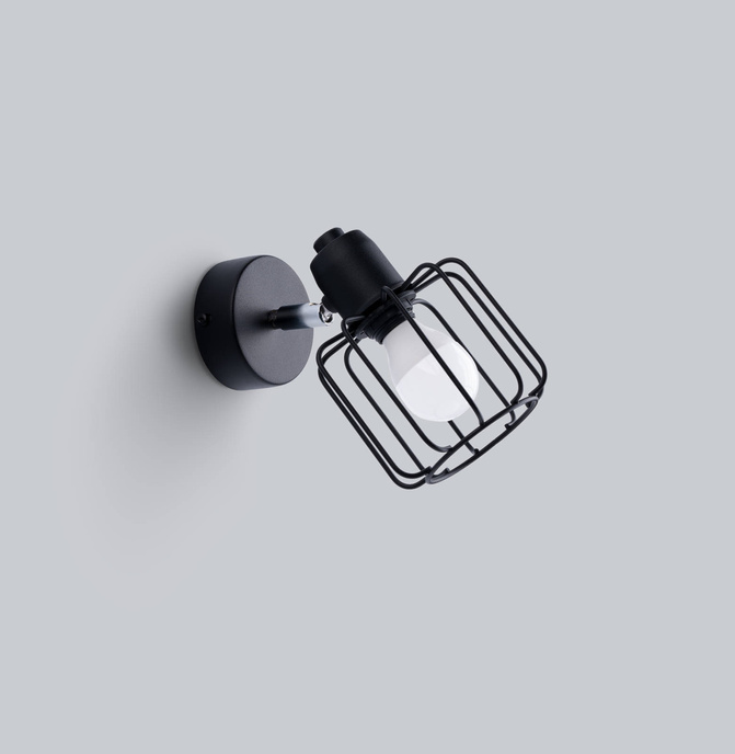 Vägglampa BELUCI 1 svart + 1x LED-lampa E14 3000K varm 7,5W 620lm