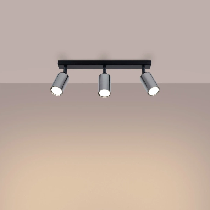 Taklampa WINX 3 svart/krom