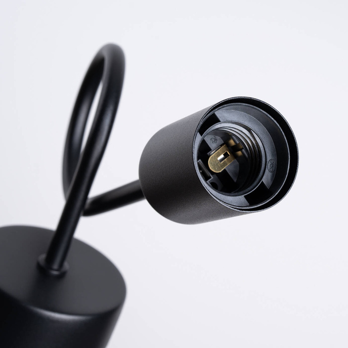 Vägglampa SUPEŁ svart + 1X LED-glödlampa E27 3000K 7W 760lm