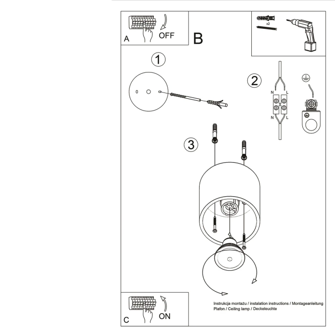 Plafond ORBIS 1 guld
