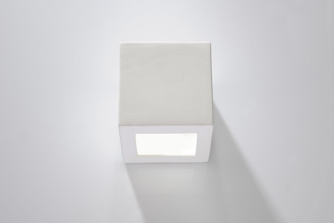Keramisk vägglampa LEO vit + 1x LED-lampa E27 4000K Kall 7,5W 650lm
