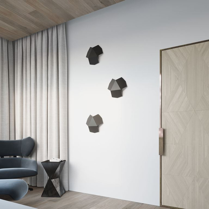 Vägglampa TRE svart + 2x LED-lampa G9 3000K varm 4,5W 510lm