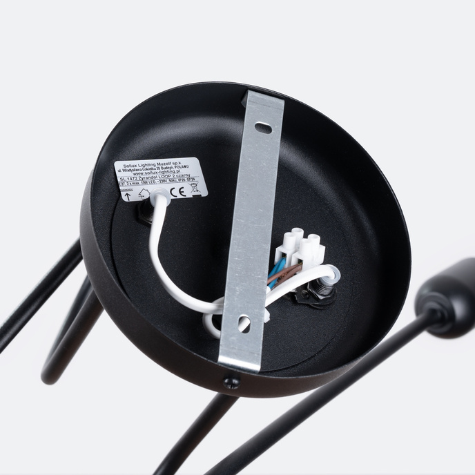 Ljuskrona LOOP 2 svart + 2x LED-lampa E27 3000K 7W 760lm