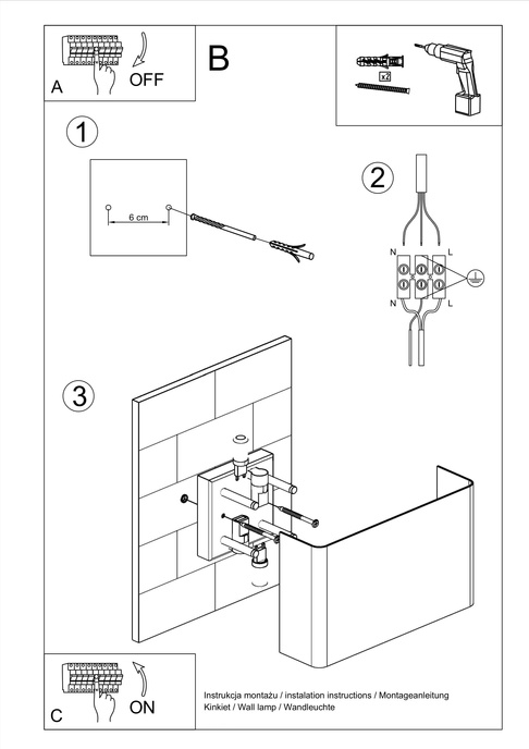Vägglampa COPERTURA vit +2xLED-glödlampa G9 4000K kall 4,5W 530lm