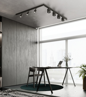 Taklampa, 7 spotlights, 3-fas strömskenor, ORBIS/RING