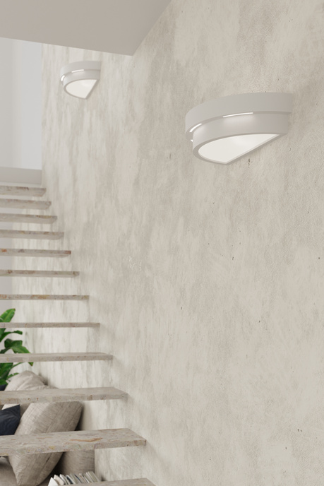 Keramisk vägglampa HELIOS vit + 1x LED-lampa E27 3000K varm 7,5W 620lm