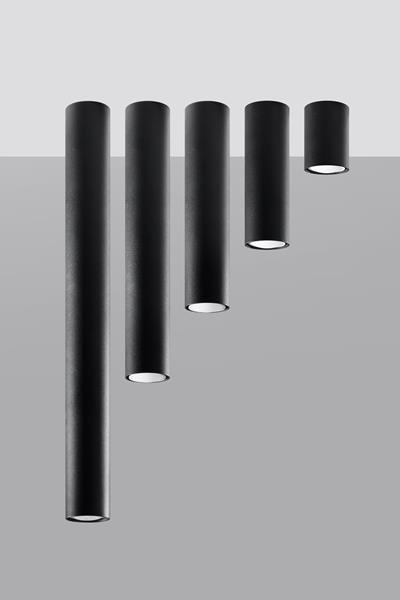 Plafond LAGOS 20 svart + 1x LED-lampa GU-10 3000K varm 7W 620lm