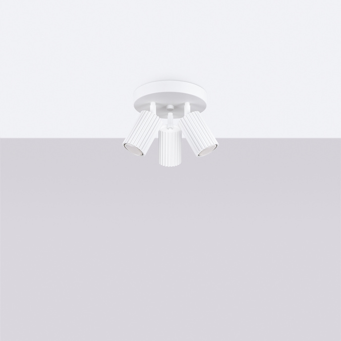 Plafond KARBON 3P vit + 3x LED-lampa GU-10 4000K kall 7W 530lm