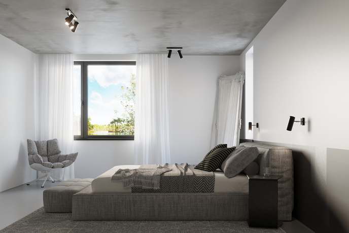 Plafond DIREZIONE 3 svart + 3x LED-lampa GU-10 3000K varm 7W 620lm