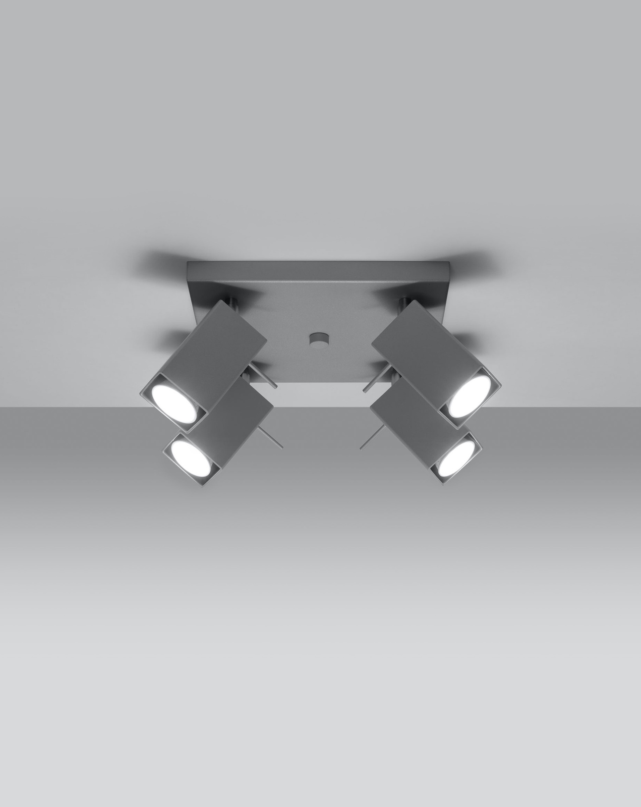 Plafond MERIDA 4 grå + 4x LED-lampa GU-10 4000K kall 7W 630lm
