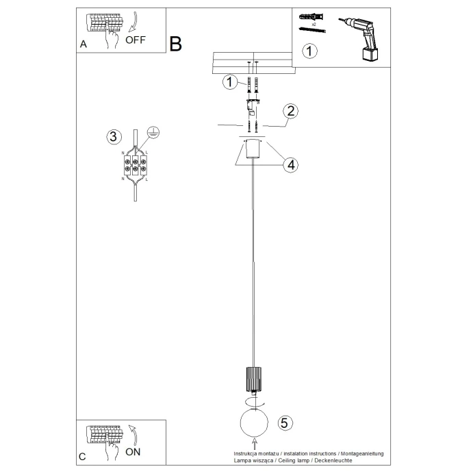HALO 1 ultramarin hängande lampa