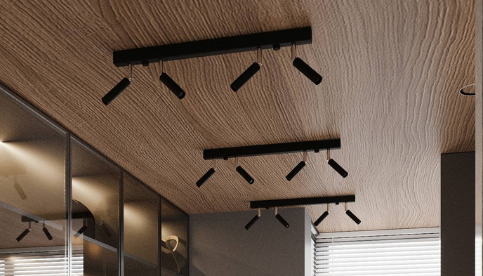 Plafond EYETECH 2 svart + 2x LED-lampa G9 3000K varm 4,5W 510lm