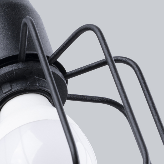 Vägglampa BELUCI 1S svart + 1x LED-lampa E14 3000K varm 7,5W 620lm