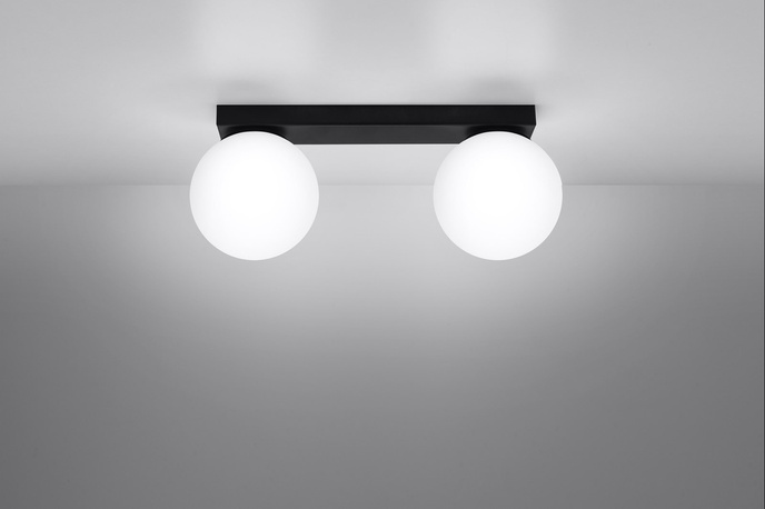 Plafond YOLI 2 svart + 2x LED-lampa G9 4000K kall 4,5W 460lm