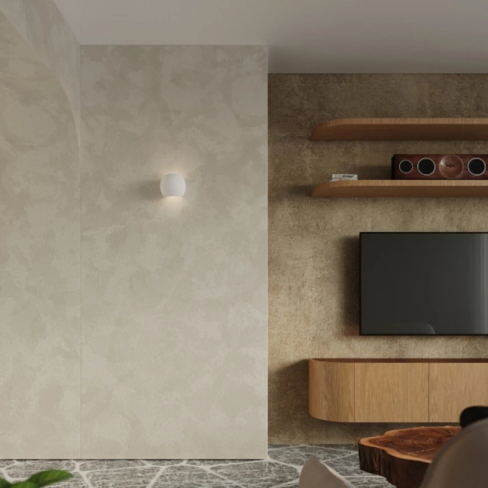 GLOBE keramisk vägglampa vit