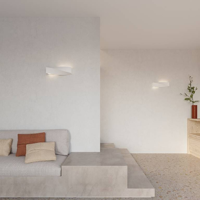 Keramisk vägglampa SIGMA vit + 1x LED-lampa E27 3000K varm 7,5W 620lm