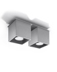 Plafond QUAD 2 grå + 2x LED-lampa GU-10 3000K varm 7W 620lm