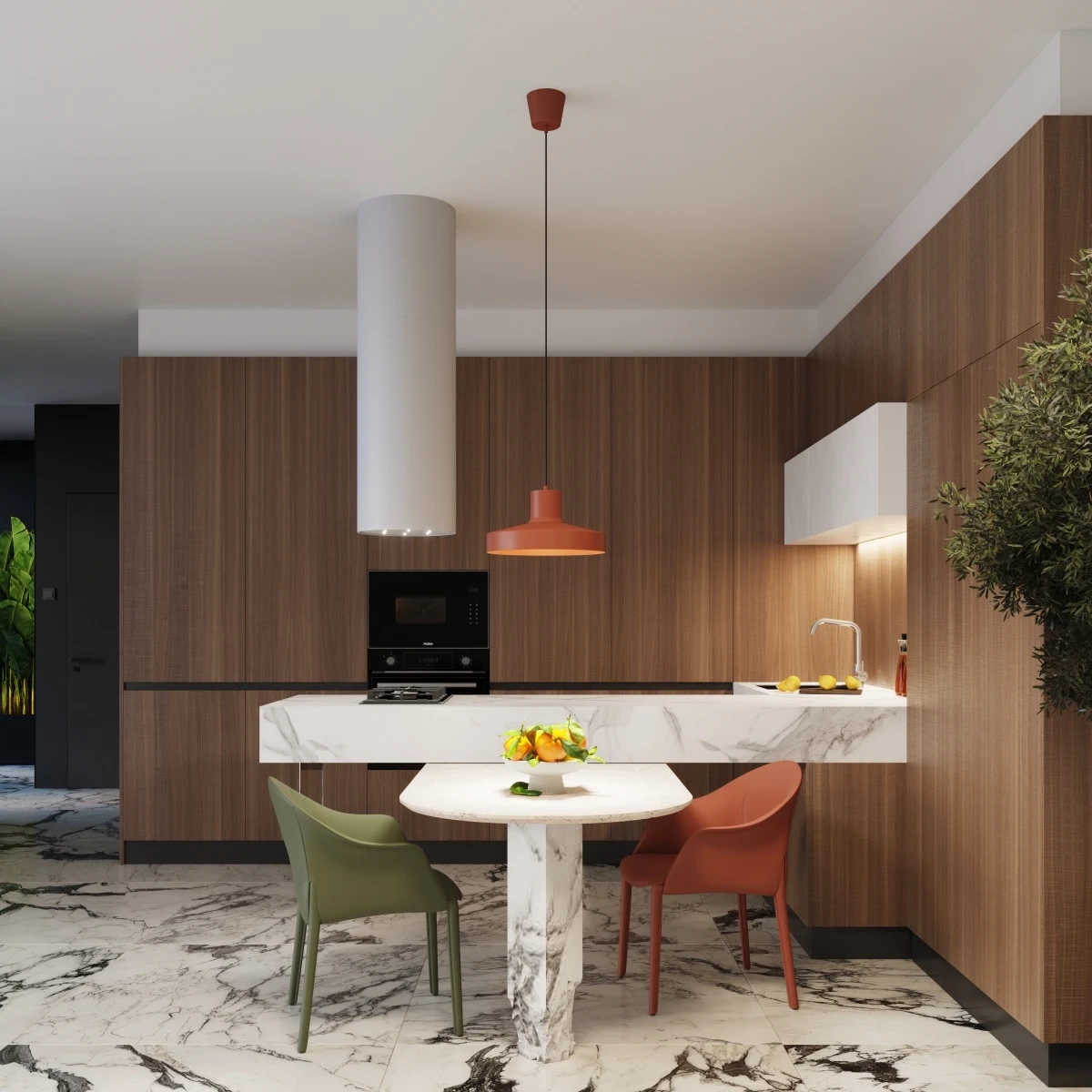 BILO ockraröd pendellampa