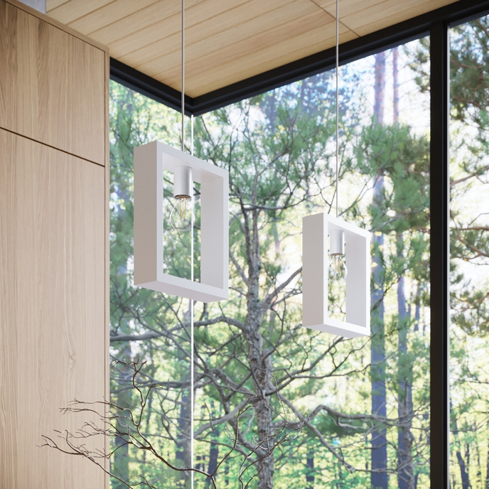 ARIES taklampa vit + 1x LED-lampa E27 4000K Kall 7,5W 690lm