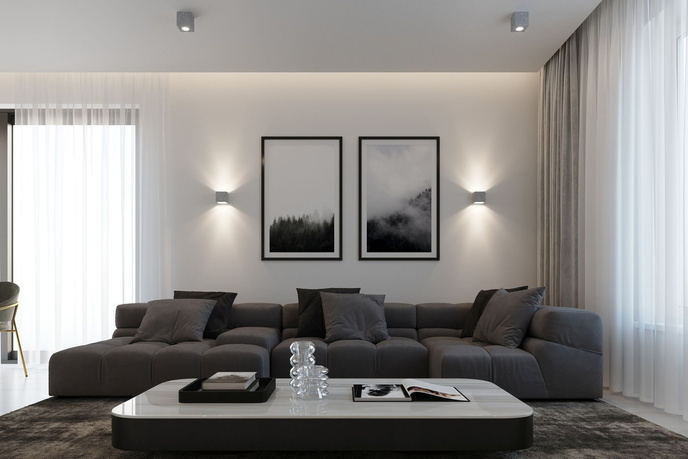 Vägglampa QUAD betong + 1x LED-lampa G9 3000K 3W 316lm