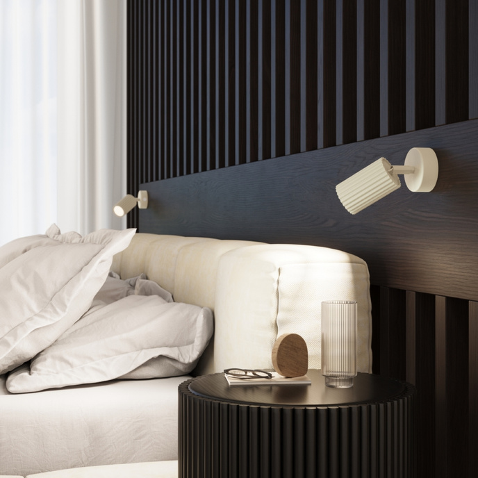 Plafond KARBON 4 beige + 4x LED-lampa GU-10 3000K varm 7W 510lm